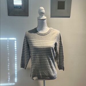 Gray Striped Eddie Bauer Sweater